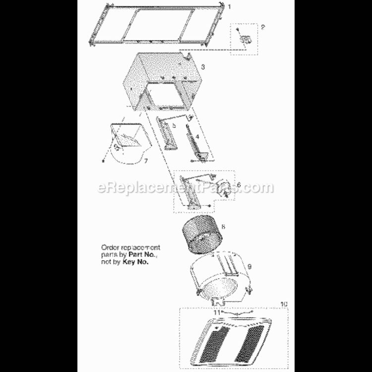 Page A Diagram and Parts List for ZB110H  Broan Bath & Ventilation Fan