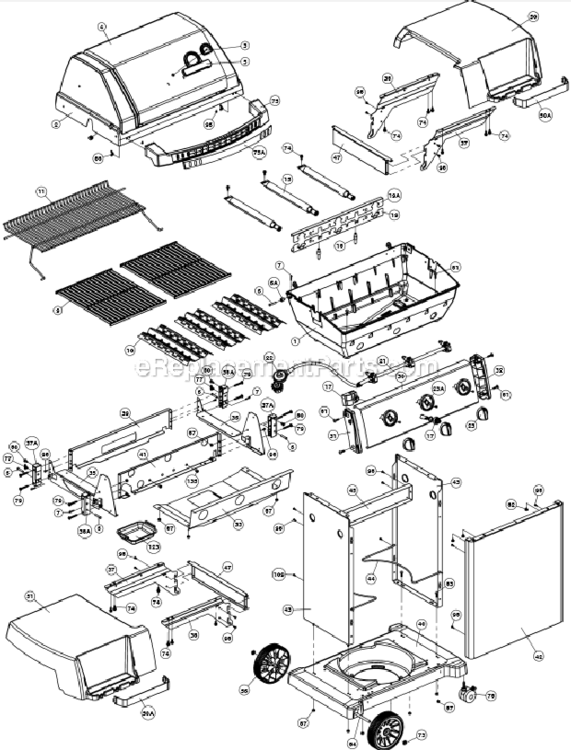 Page A Diagram and Parts List for 1161-57  Broil-Mate Grill