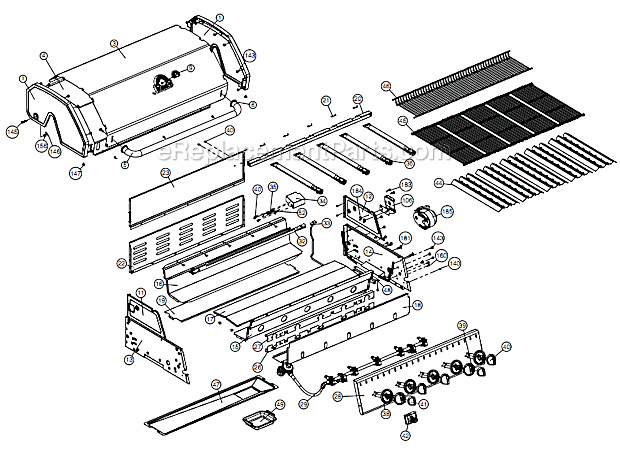 Page A Diagram and Parts List for 7123-84  Broil-Mate Grill