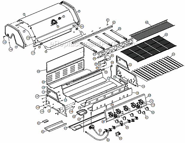 Page A Diagram and Parts List for 7130-64  Broil-Mate Grill