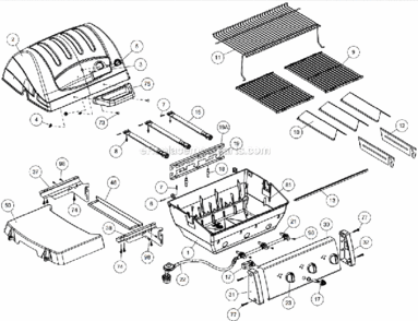 Page A Diagram and Parts List for 1411-54  Broil-Mate Grill