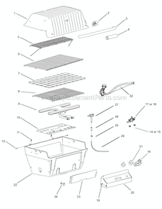 Page A Diagram and Parts List for H4XN  Broilmaster Grill