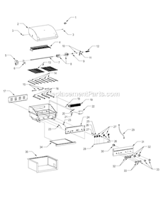 Page A Diagram and Parts List for SBB2804-1  Broilmaster Grill