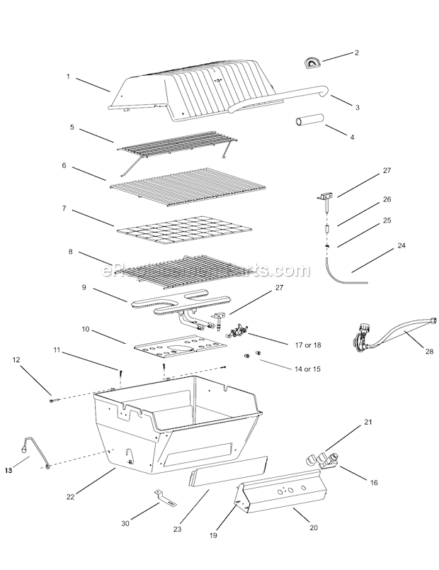 Page A Diagram and Parts List for H3XN  Broilmaster Grill