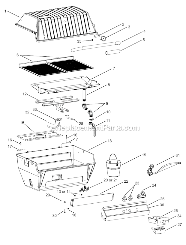 Page A Diagram and Parts List for Q3XN  Broilmaster Grill