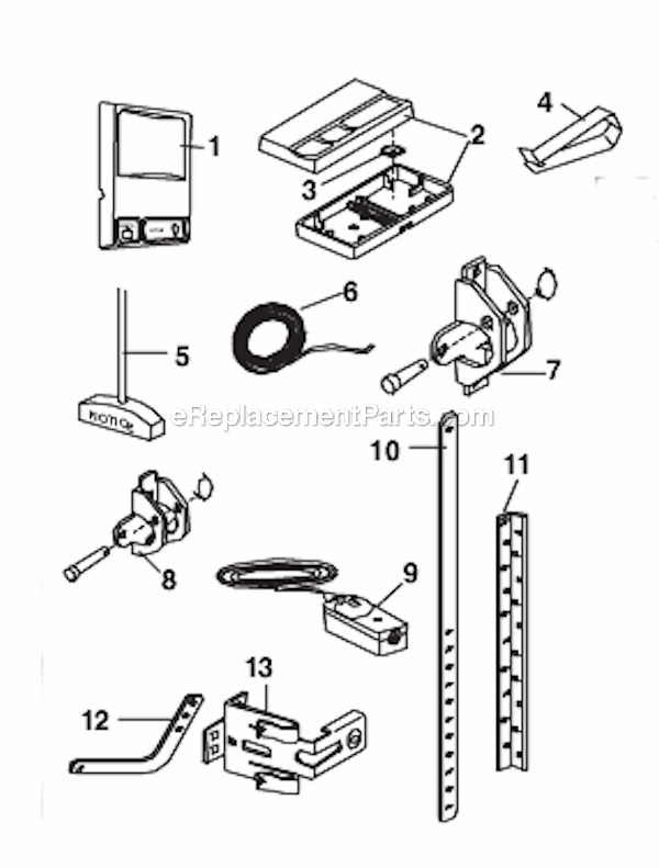 Installation Diagram and Parts List for 248735  Chamberlain Garage Door Opener