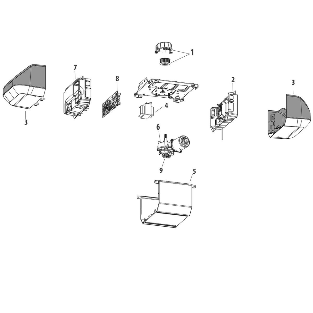 Diagram Diagram and Parts List for B1381  Chamberlain Garage Door Opener