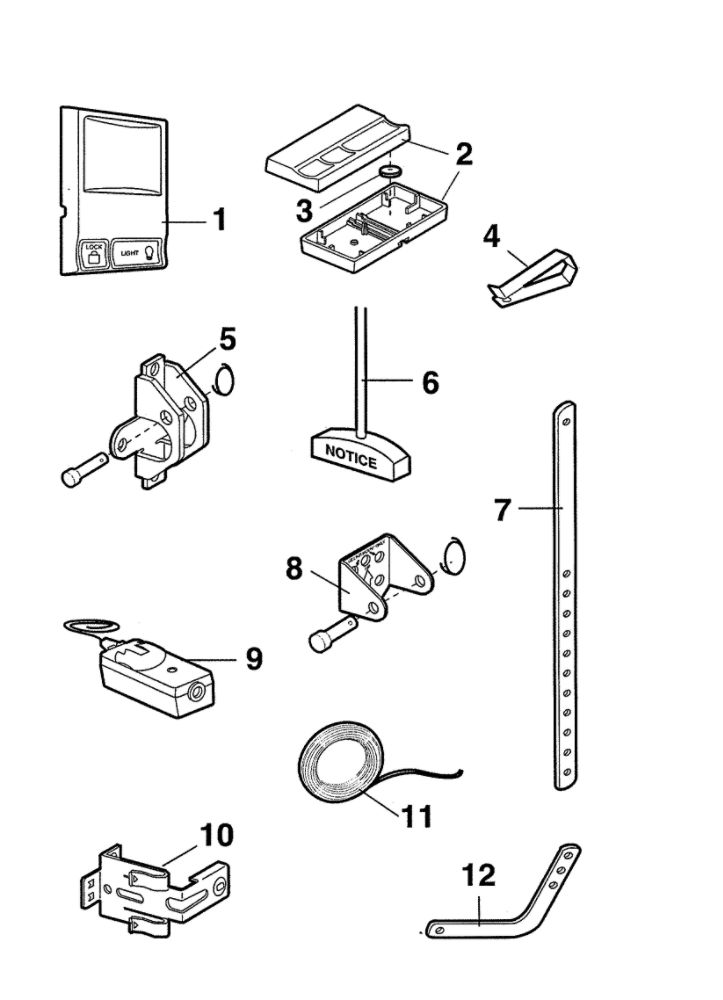 Installation Parts Diagram and Parts List for 3280-267  Chamberlain Garage Door Opener