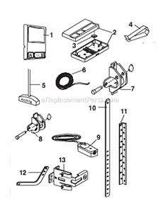 Installation Diagram and Parts List for 248735  Chamberlain Garage Door Opener