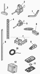 Part Location Diagram of 12B776 Chamberlain Hanging Bracket