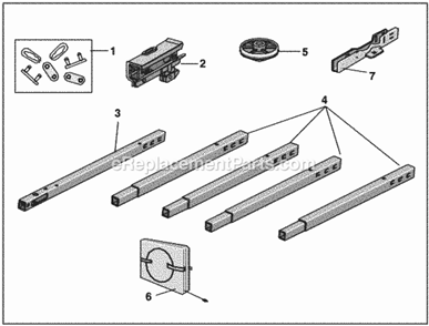 Part Location Diagram of 19A47 Chamberlain Cover Protection Bolt Spacer