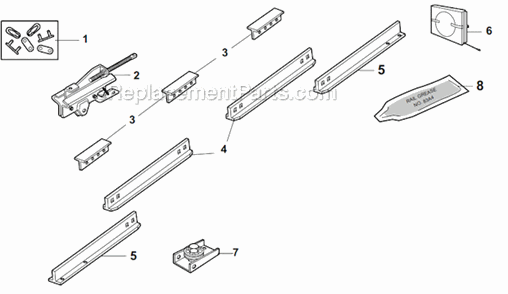 Rail_Assembly_Parts Diagram and Parts List for 7200  Chamberlain Garage Door Opener