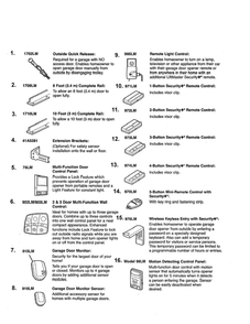 Part Location Diagram of 98LM Chamberlain Motion detecting control panel