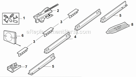 Rail_Assembly_Parts Diagram and Parts List for PD200  Chamberlain Garage Door Opener