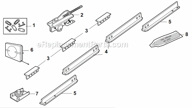 Rail_Assembly_Parts Diagram and Parts List for PD200  Chamberlain Garage Door Opener