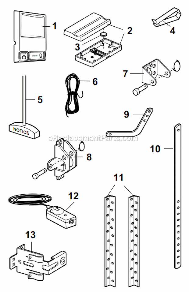 Installation_Parts Diagram and Parts List for PD200  Chamberlain Garage Door Opener