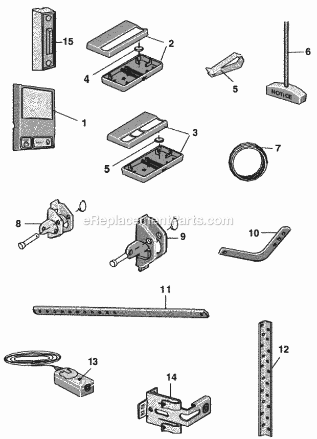 Page B Diagram and Parts List for PD610D  Chamberlain Garage Door Opener