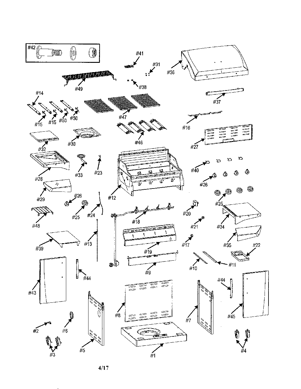 Gas grill Diagram and Parts List for 463225314  Char-Broil Grill