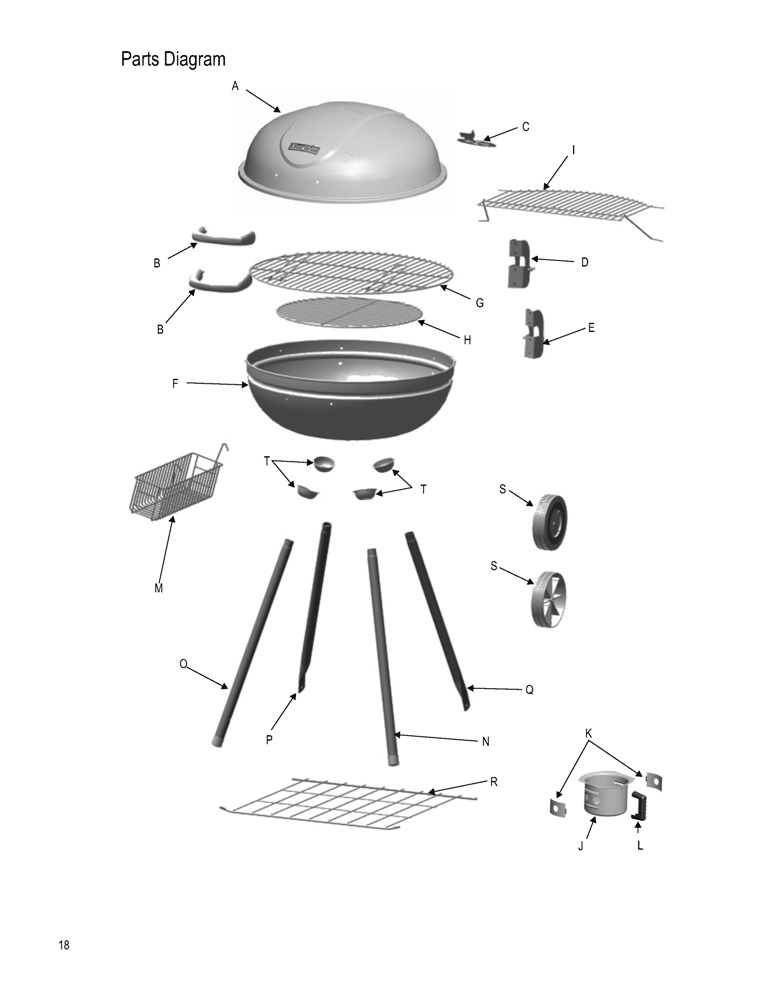 Diagram Diagram and Parts List for 12301779  Char-Broil Grill
