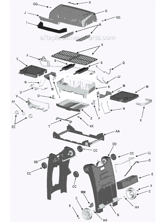 Page A Diagram and Parts List for 08401506  Char-Broil Grill