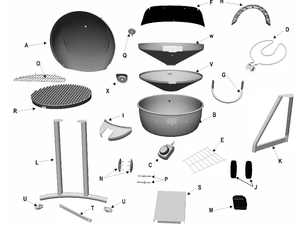 Diagram Diagram and Parts List for 10601514-16  Char-Broil Grill