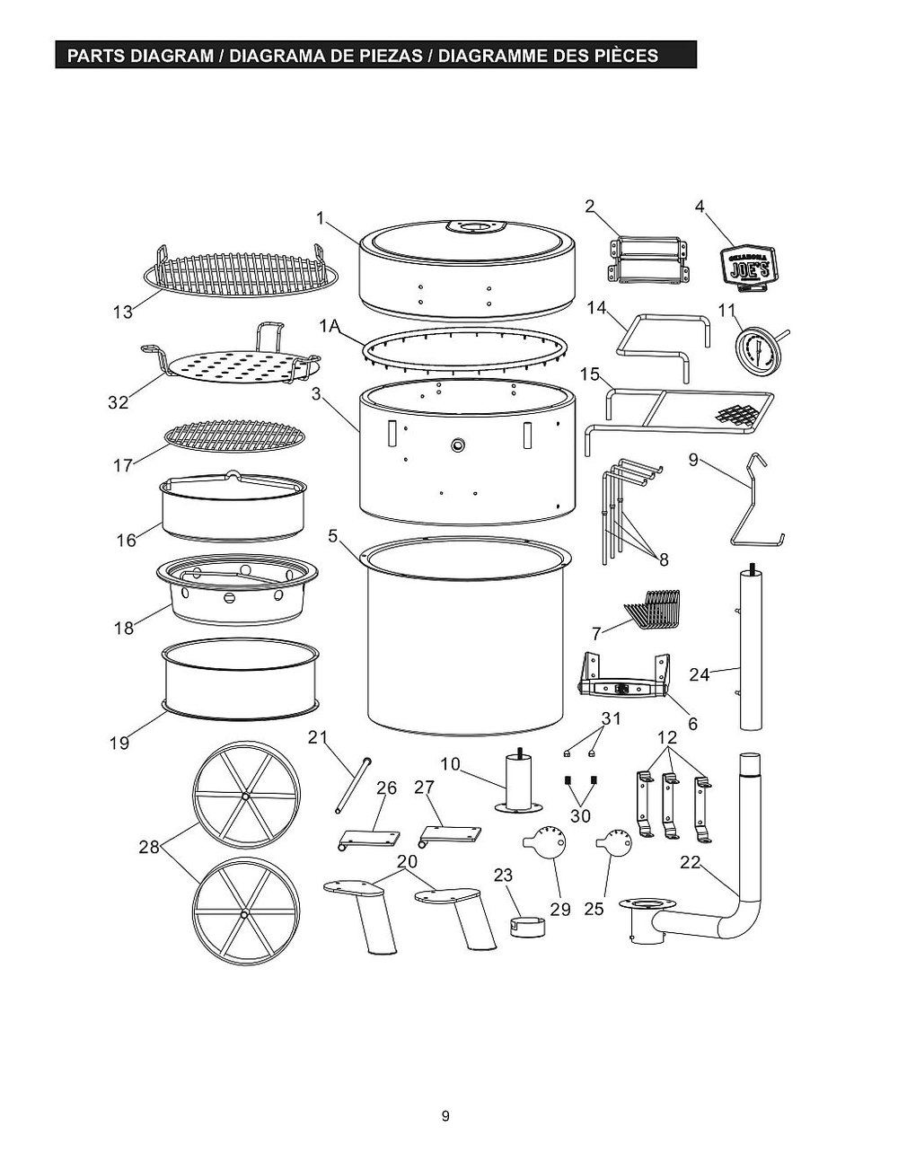 Diagram Diagram and Parts List for 19202089 2019 Char-Broil Smoker