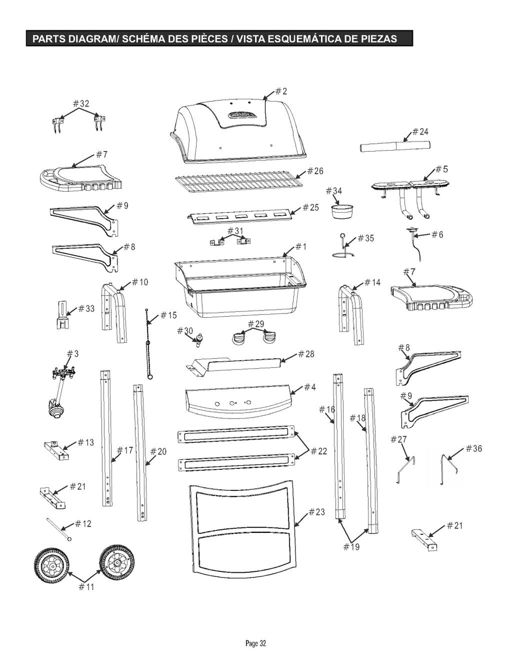 Diagram Diagram and Parts List for 461670719  Char-Broil Grill