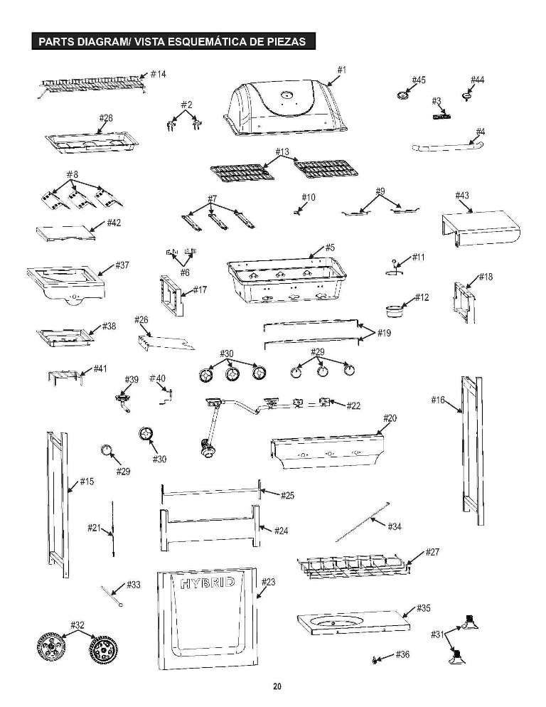 Diagram Diagram and Parts List for 463750914  Char-Broil Grill