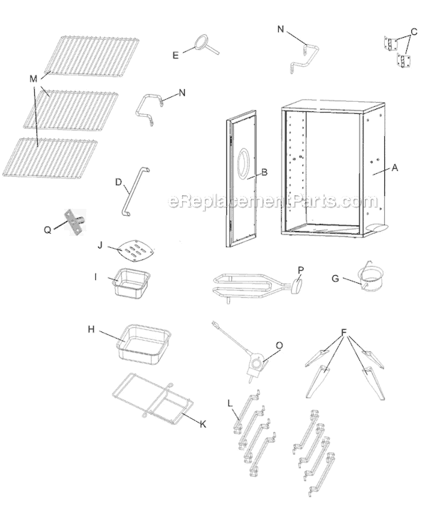 Page A Diagram and Parts List for 11201677  Char-Broil Smoker