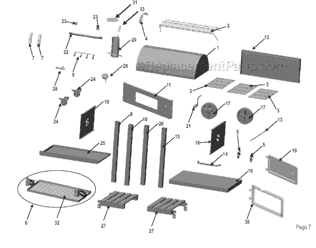 Page A Diagram and Parts List for 11301672  Char-Broil Grill