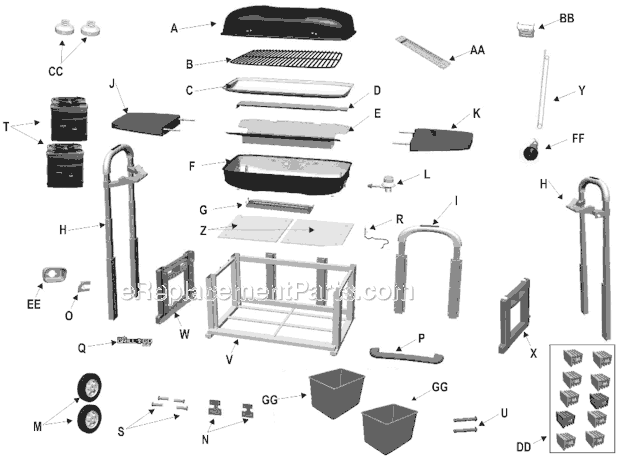 Page A Diagram and Parts List for 12401590  Char-Broil Grill