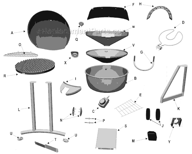 Page A Diagram and Parts List for 12601665  Char-Broil Grill