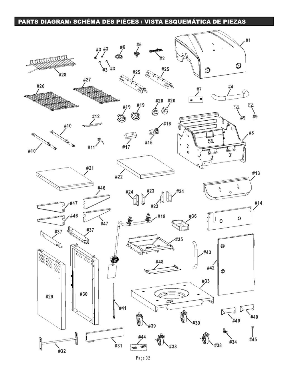 Diagram Diagram and Parts List for 463673519 2019 Char-Broil Grill