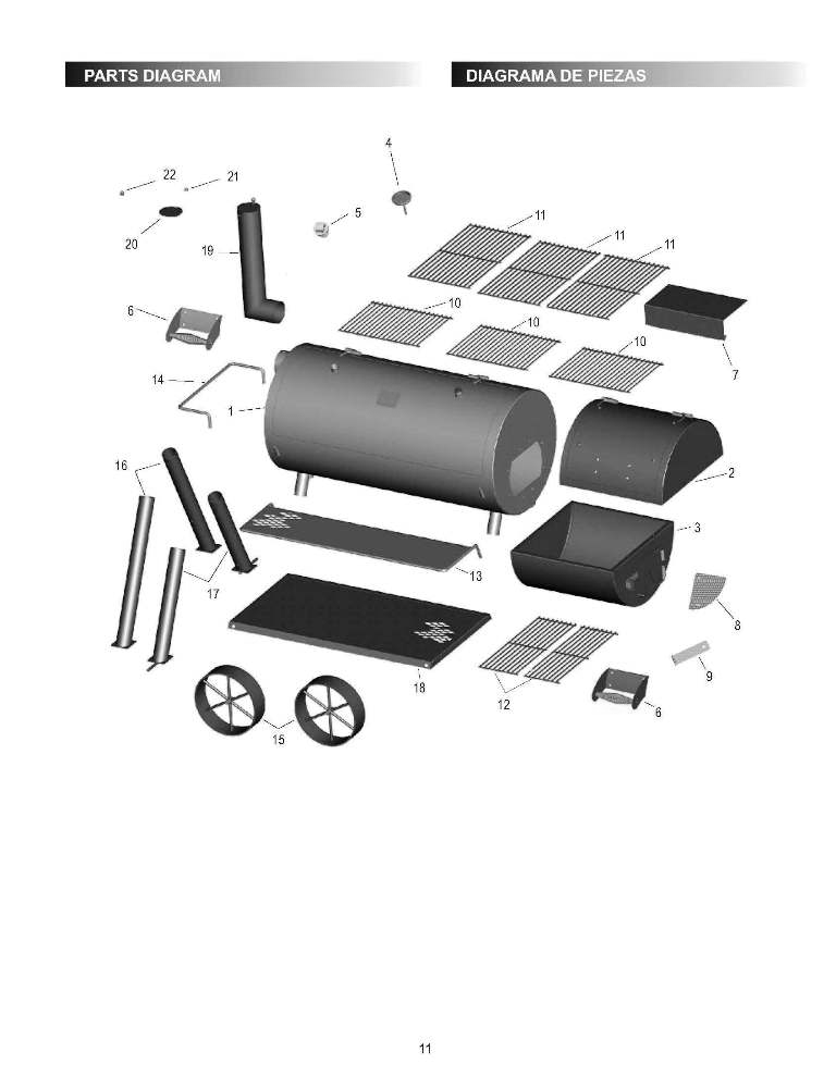 Diagram Diagram and Parts List for 14201884 2019 Char-Broil Smoker