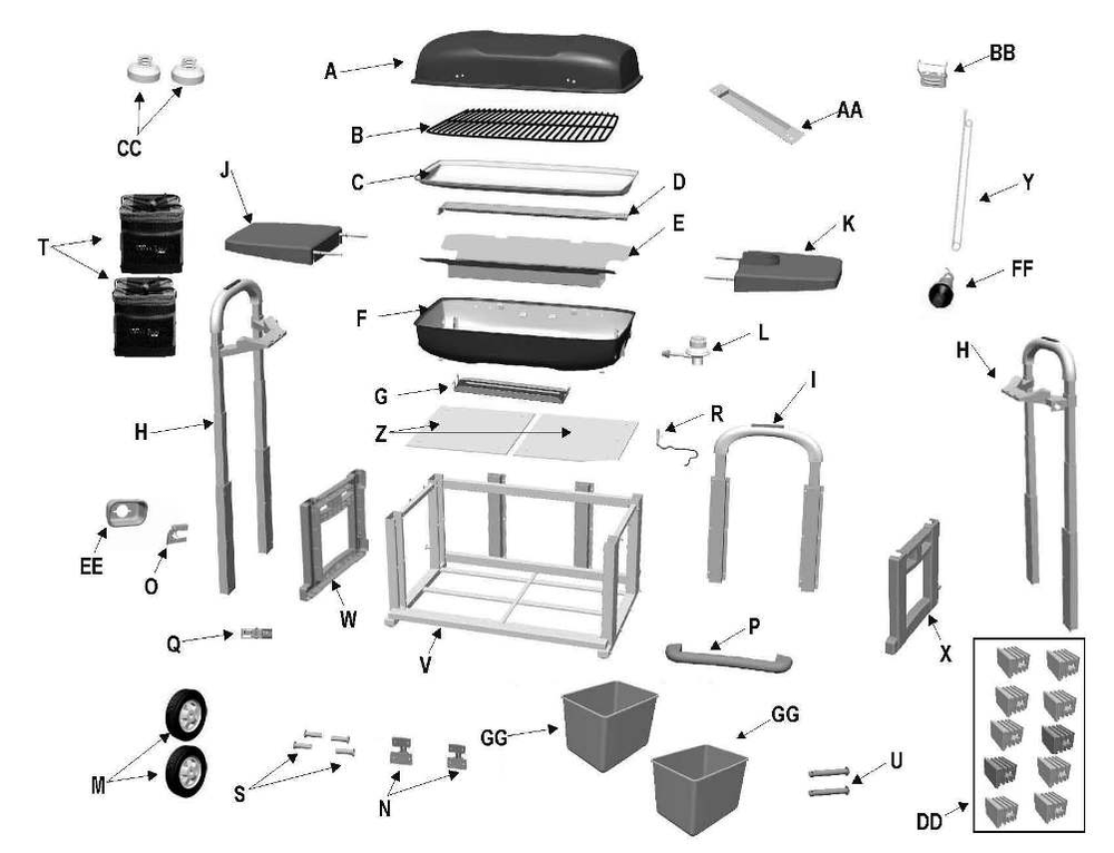 Diagram Diagram and Parts List for 13401868  Char-Broil Grill