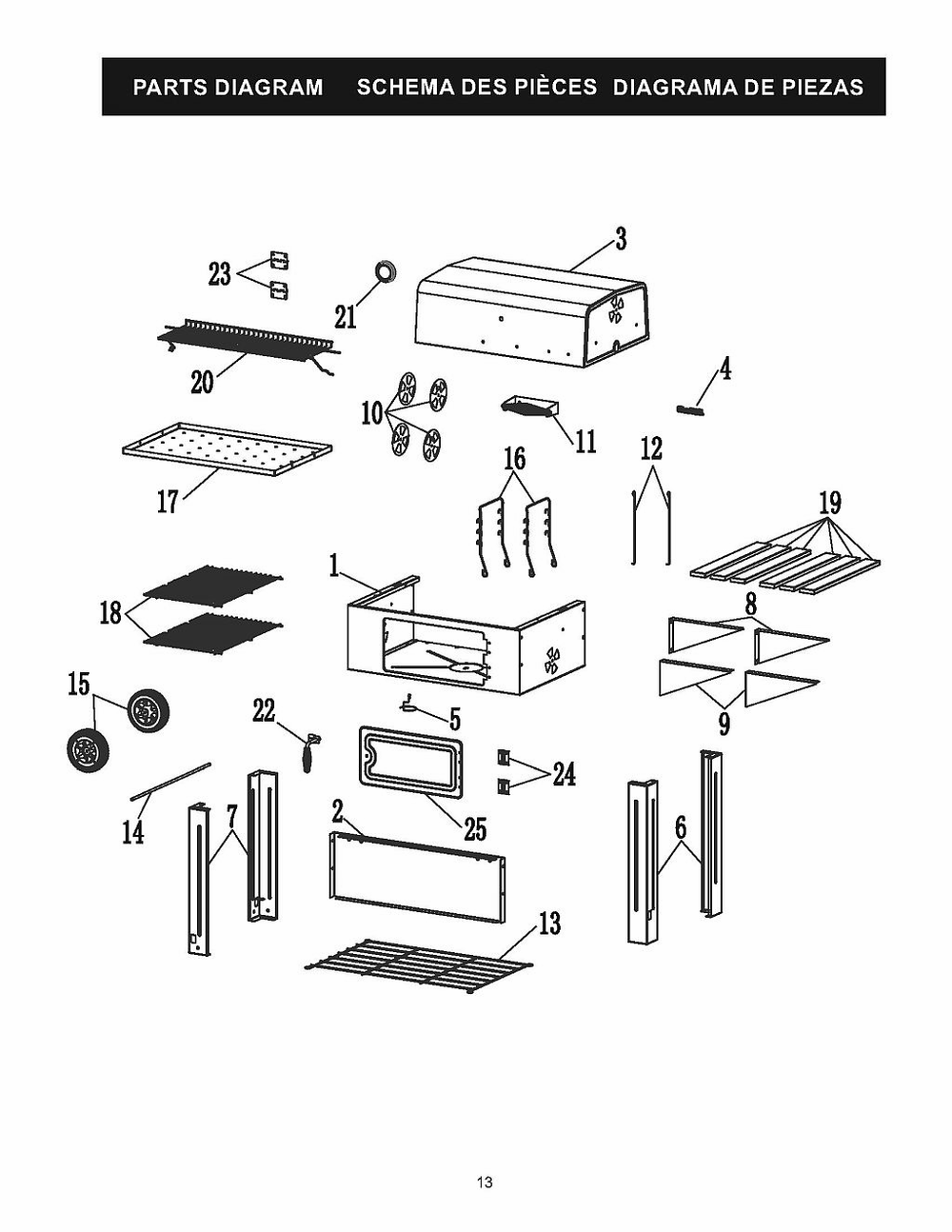 Diagram Diagram and Parts List for 21301569 2021 Char-Broil Grill