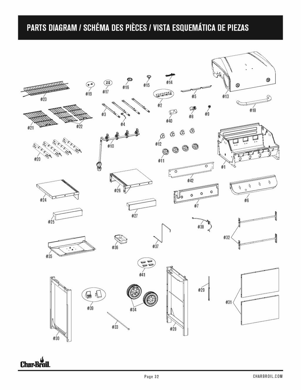 Diagram Diagram and Parts List for 463376419 2019 Char-Broil Grill
