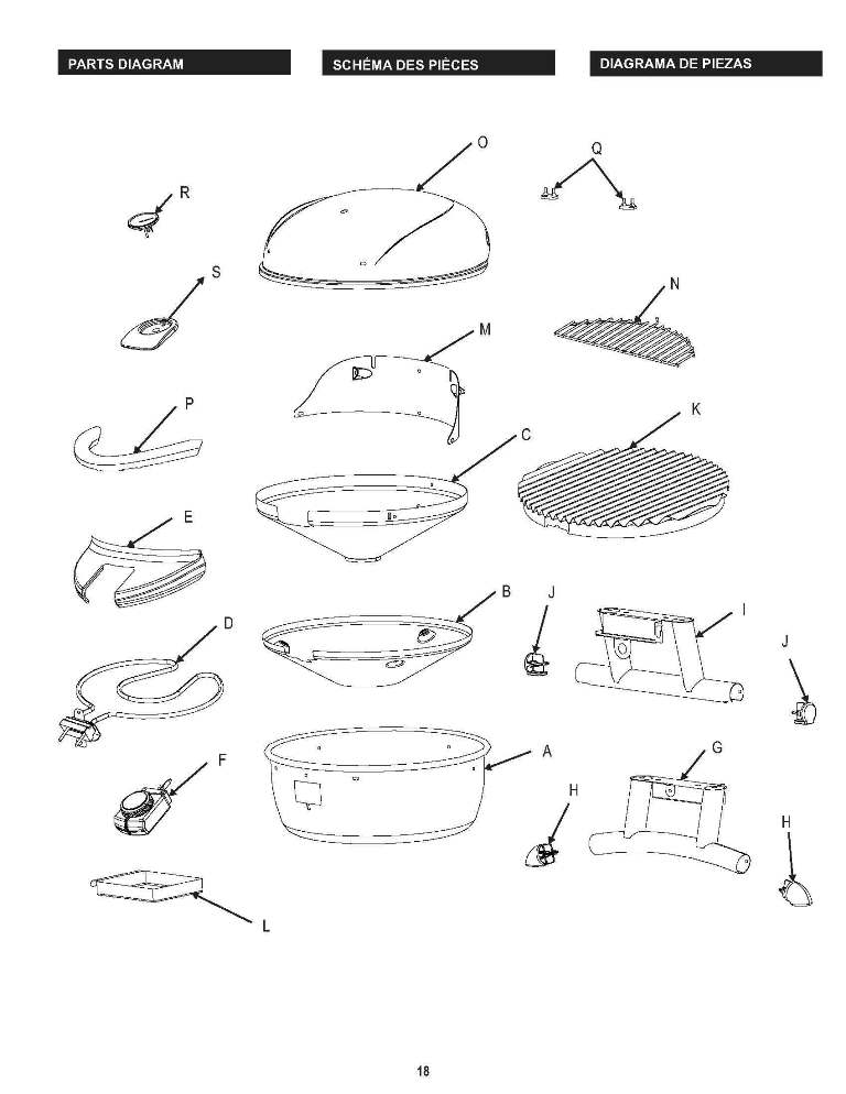 Diagram Diagram and Parts List for 14601911  Char-Broil Grill