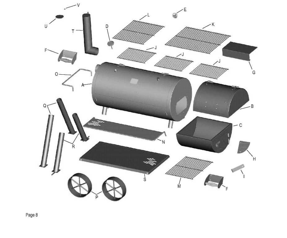 Diagram Diagram and Parts List for 12201747  Char-Broil Smoker
