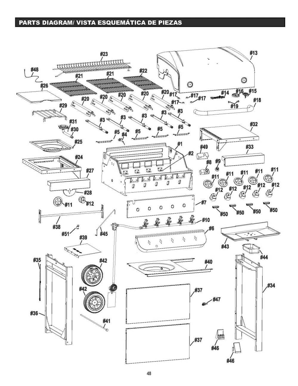 Diagram Diagram and Parts List for 463347518 2018 Char-Broil Grill
