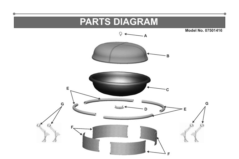 Diagram Diagram and Parts List for 07501416  Char-Broil Fireplace & Stove