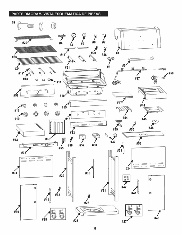 Diagram Diagram and Parts List for 463242516 2016 Char-Broil Grill