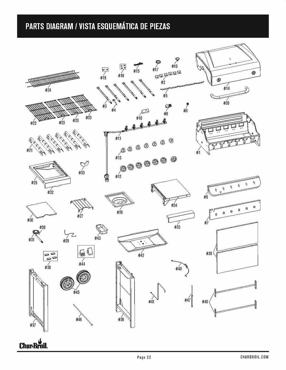 Diagram Diagram and Parts List for 463240420 2020 Char-Broil Grill