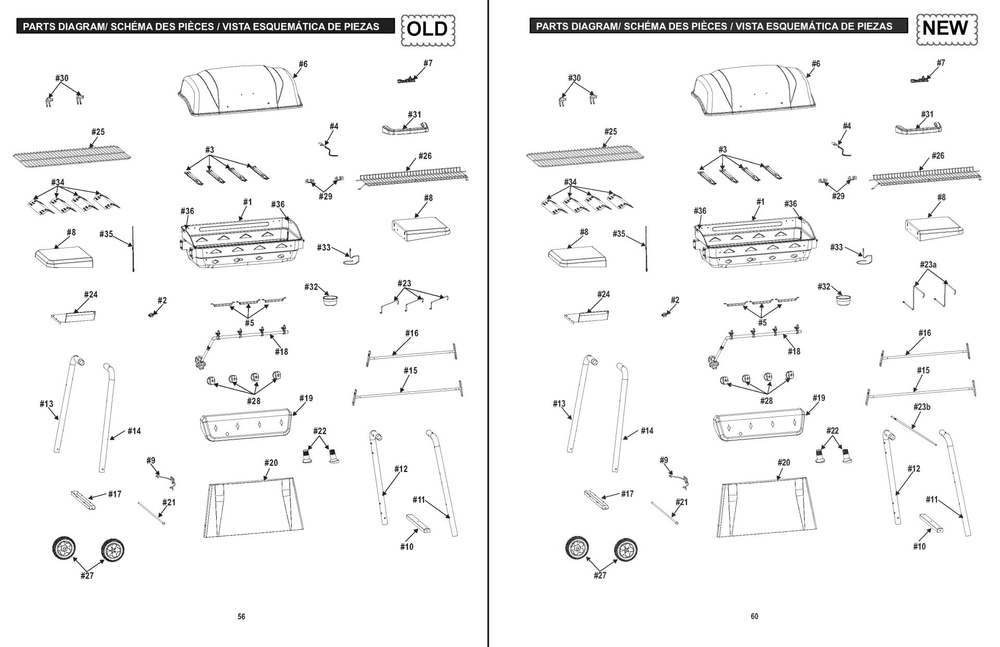 Diagram Diagram and Parts List for 463874717 (AT405)(2017) Char-Broil Grill