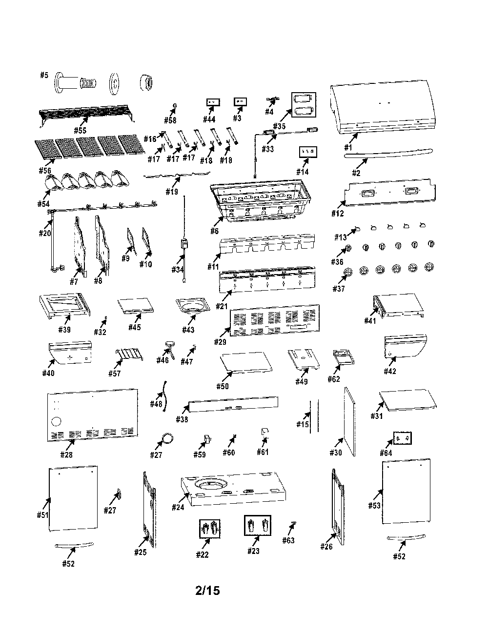 Gas grill Diagram and Parts List for 463227315  Char-Broil Grill