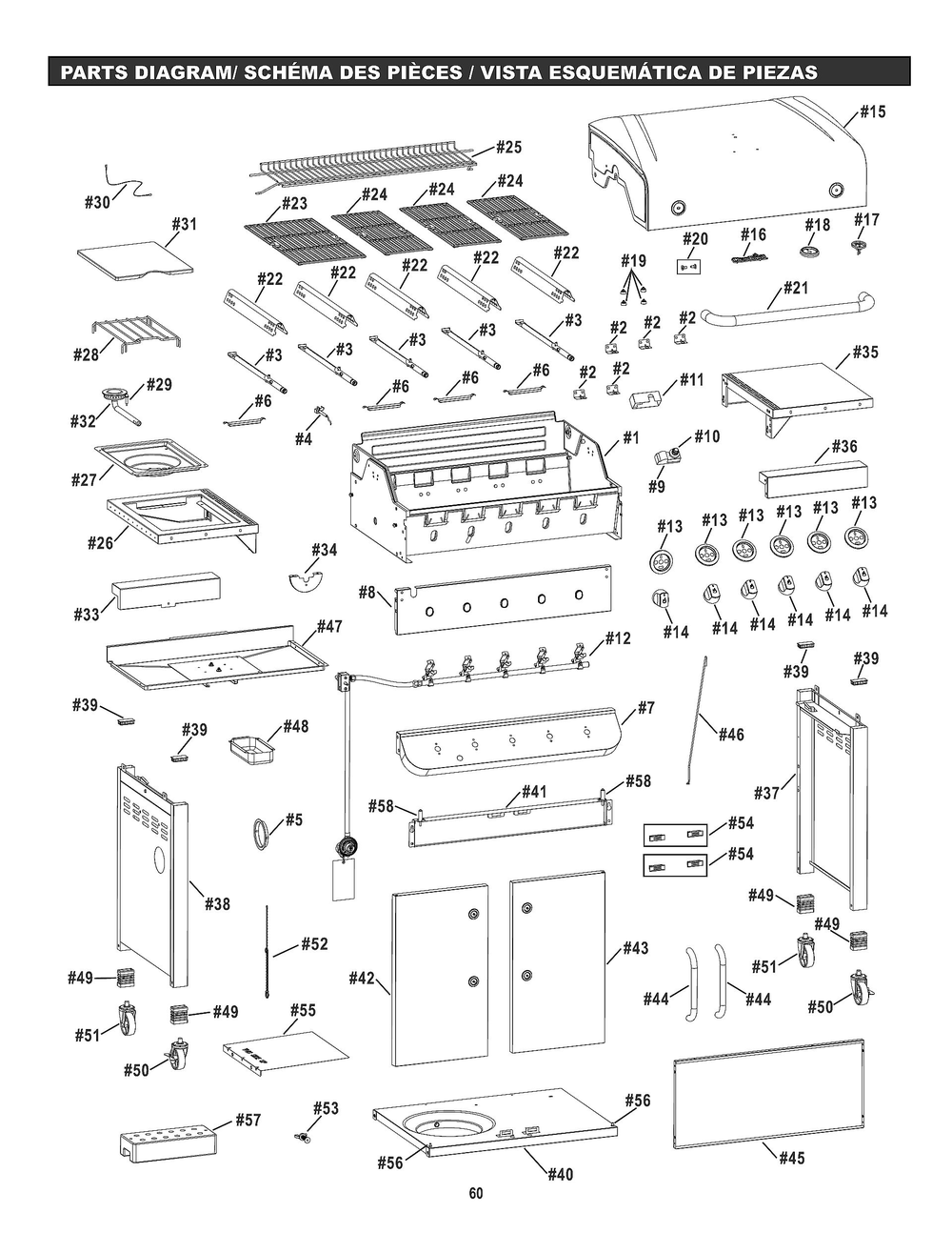 Diagram Diagram and Parts List for 463275517 2017 Char-Broil Grill