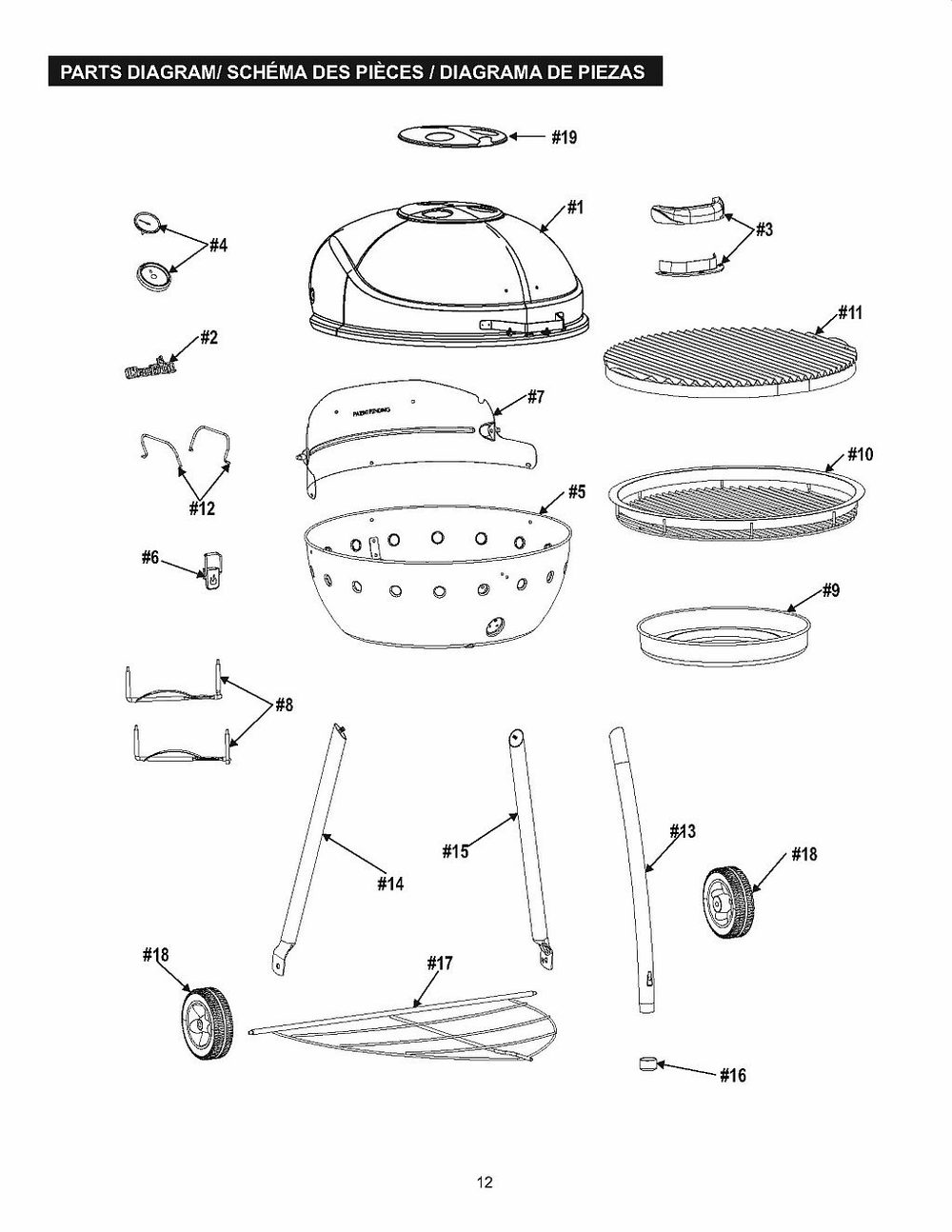 Diagram Diagram and Parts List for 1730 2019 Char-Broil Grill