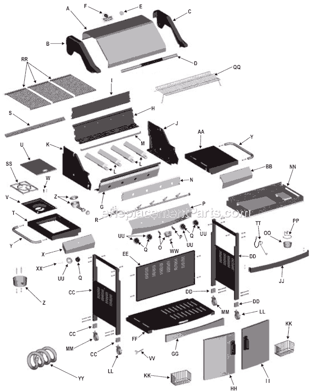 Page A Diagram and Parts List for 463241904  Char-Broil Grill