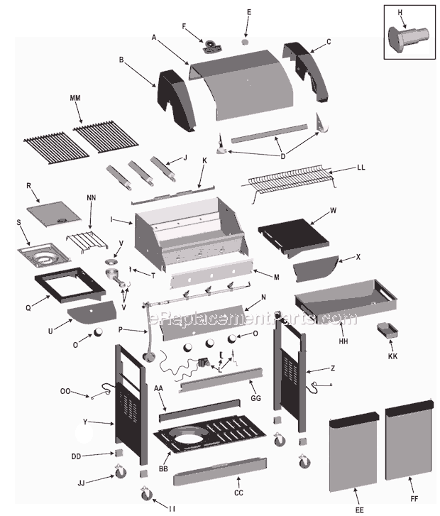 Page A Diagram and Parts List for 463251505  Char-Broil Grill