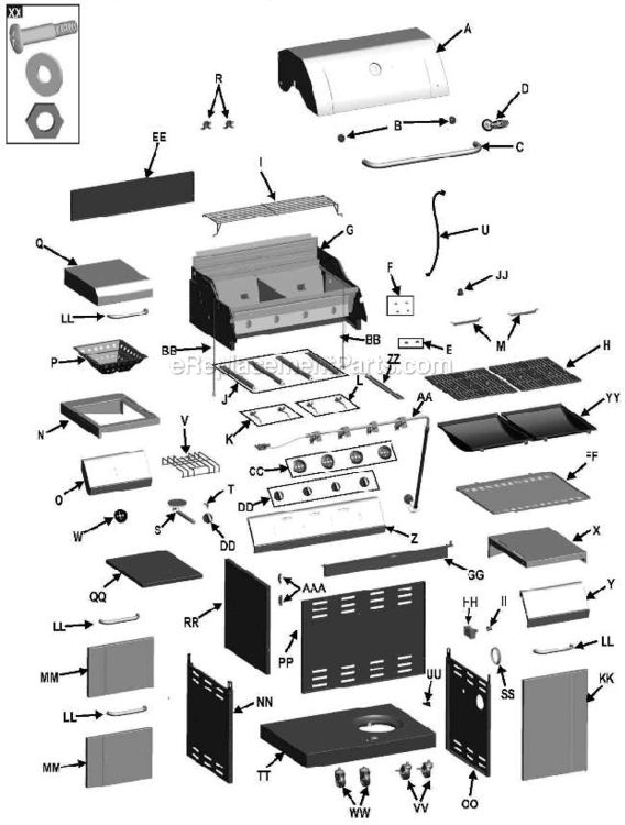 Page A Diagram and Parts List for 463251913  Char-Broil Grill